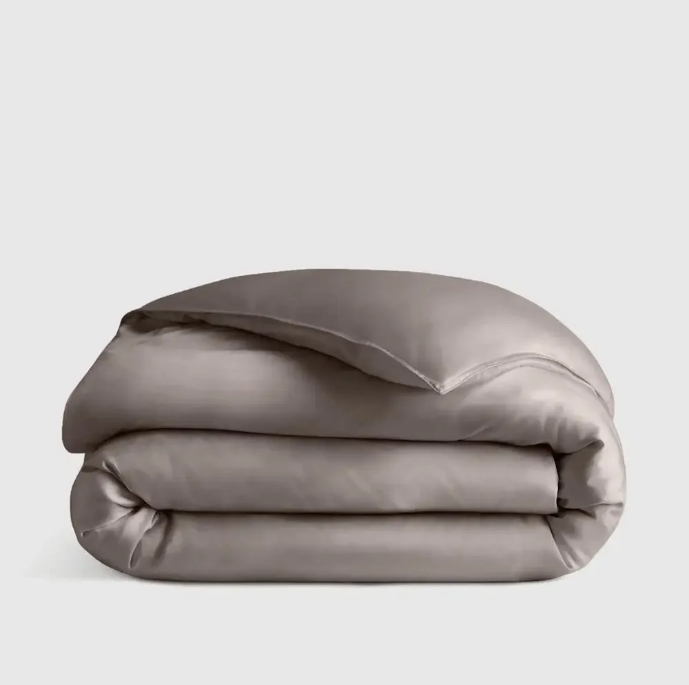 QUINCE Bamboo Duvet Cover Full/Queen Sand 100% Organic + 1 Pillowcase STONE